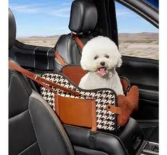 【新品】Cavoyo 犬猫用ドライブボックス キャリー ブラウン×千鳥柄
