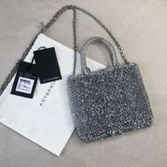 ANTERIMA シルバー ビーズ ハンドバッグ 新品未使用】ANTERIMA シルバー ビーズ ハンドバッグ