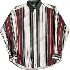 【90s】トミーヒルフィガー　ストライプシャツ　L