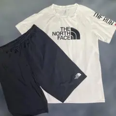 ノースフェイス セットアップ 上下セット 160 (S)白 黒 半袖ハーフパンツ
