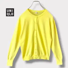 UNIQLO UVカット スーピマコットン カーディガン M イエロー 良品