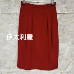 【 5540番】伊太利屋　タイトスカート 膝丈　7 春秋　赤のサムネイル