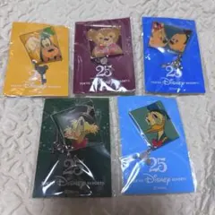 東京ディズニーリゾート25周年ピンバッジ5個セット