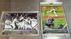 2種2枚セットtoppsnow2023wbc大谷翔平決勝戦トラウト71