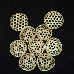 竹細工 六つ目編み ミニバスケット 7＋2個セット【匿名配送】
