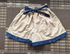 キッズ ハーフパンツ ベージュ リボン付き