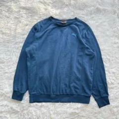 PUMA プーマ〔M〕ロゴ刺繍 スウェット トレーナー クルーネック ネイビー