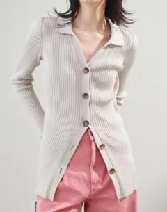 GRACE CLASS リブポロニットカーディガン