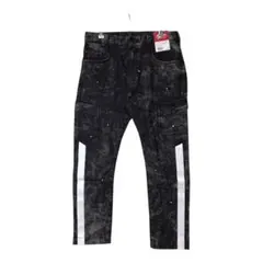 【新品未使用】Jawin デニムカーゴパンツ　作業着　ブリーチ加工　82