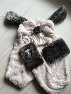 スヌーピー 耳付きフリースフード 手袋付き