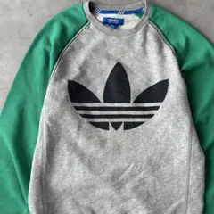 15252 アディダス トレフォイルロゴ バイカラー 薄手 トレーナー