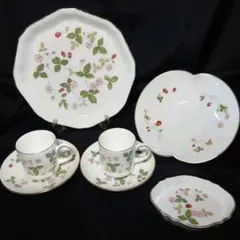 ウェッジウッド　ワイルドストロベリー　カップ＆ソーサー　プレート　ボウル　5点