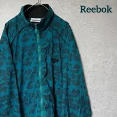 90's Reebok リーボック ナイロンジャケット 総柄 希少 ゆるダボ S