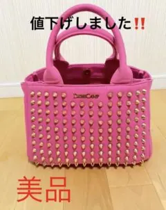 値下げしました！DRESS CAMP スタッズ付きピンクハンドバッグのサムネイル