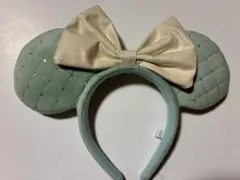 東京ディズニーランド カチューシャ ミントグリーン リボン付き