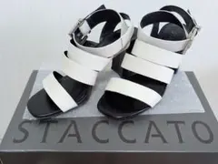 STACCATO ストラップサンダル ホワイト ブラックのサムネイル