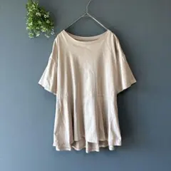 ロペピクニック［M］美品◎大人ナチュラル◎淡色◎上質やわらか◎ペプラムカットソー