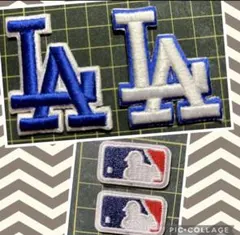 MLB チーム　アイロン　刺繍ワッペン　 4枚　ロサンゼルス　ドジャース＋MLBのサムネイル