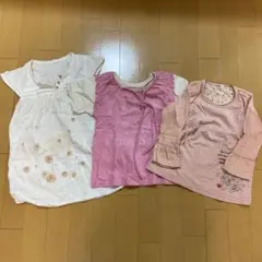 3着セット！　半袖　Tシャツ　長袖トップス 110サイズ　綿100% ピンク