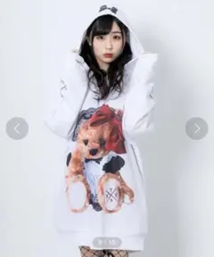 大特価】TRAVAS TOKYO トラバストーキョー メイド くま パーカー 白
