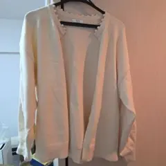 a.v.v アイボリー パールカーディガン 長袖