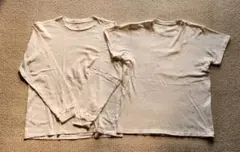 wasew Tシャツ ロンT 2枚set 白 無地 ワソー 半袖 長袖 M L