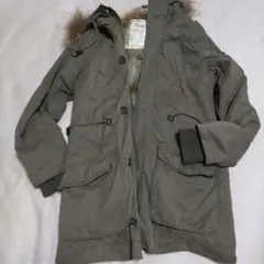 フード付きオリーブジャケット　アウター