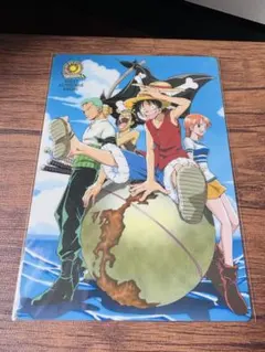 当時物・ 미개봉 ONE PIECE ルフィ ゾロ ナミ ウソップ 下敷き