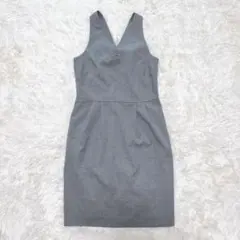 バナナリパブリック　ノースリーブドレスワンピース　バックリボン　グレー