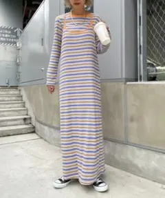 ハローサンフランシスコ ロンTEE付きマルチボーダーキャミワンピ