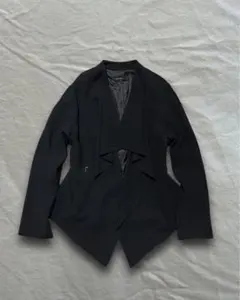 00's ノーカラー フリル テーラードジャケット