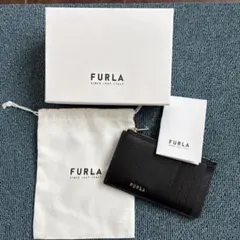 FURLA ブラック レザー カードケース