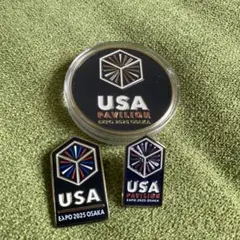 非売品　激レア　USAパビリオン限定 2025 ピンセット 新品 OSAKA 星 ピンバッジ スパーク アメリカ USA 米国