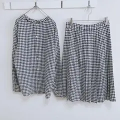 EVA DONNA オンワード樫山 スカートセットアップ ハウンドトゥース柄