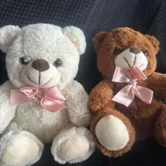 クリーム色のクマ型ぬいぐるみ