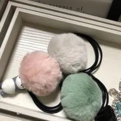 即購入ok 新色★⭐︎ヘアゴム255実質4個セット可愛いポンポンのヘアゴムお買い得