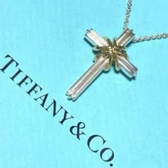 【美品】60.7cmティファニー シグネチャークロス ネックレス 925/750