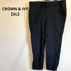 CROWN & IVY 【XL】黒 カジュアルパンツ サイズ12 ズボン 大きめ