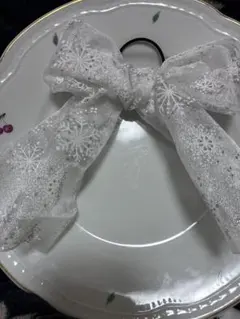 雪の結晶リボンヘアゴム