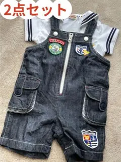 【美品】ミキハウス セット 80 セーラー オーバーオール 男の子