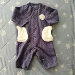 ネイビー キルティングロンパース 60-70cm