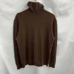 エルメス カシミヤ100% タートルネック ニット セーター ブラウン M