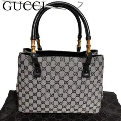 【良品】GUCCIバンブートートバッグGG柄のサムネイル