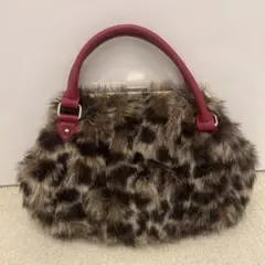 FREE'S SHOPヒョウ柄ファーハンドバッグ