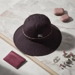 バーバリー バーバリーゴルフ ノバチェック バケットハット リボン フォースロゴ