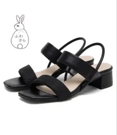 ＜ふわさら＞グリッターレースストレッチバックベルトサンダルのサムネイル