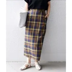 新品　ツイルチェックスカート