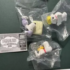【3個】PEANUTSすやすやおやすみマスコットMIX オラフ　スヌーピー