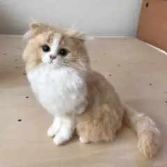 羊毛フェルト  ハンドメイド  オーダー  スコちゃん折れ耳 猫