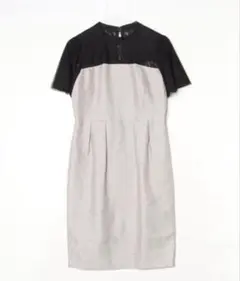 SHIPS little black コンビレースワンピース　グレー